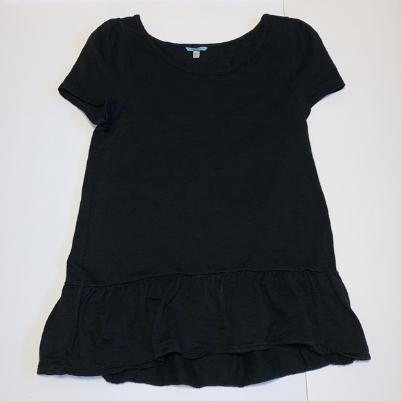 Anthropologie Leifnotes Black Short Sleeved Peplum Sweater - Women’s Size Small - Picture 2 of 9